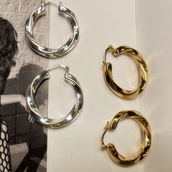 Chunky Large Hoop Earrings | 925 Sterling Silver - Picture 11 of 11